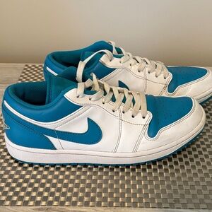 Nike Men's Air Jordan’s Low Blue and White Sneakers Size 8